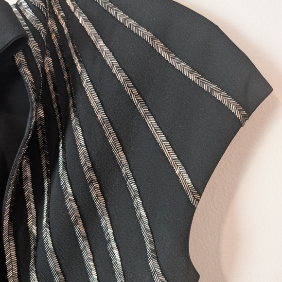 Escada Black Sheath Maxi Dress Mock Neck Gown Sz 34 - Picture 6 of 10